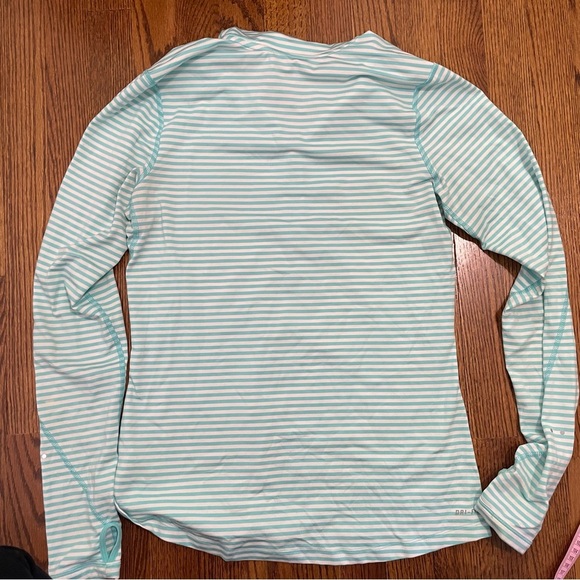 Nike Dri-Fit Running 1/4 zip, Teal White Stripes Size Small - Picture 6 of 11